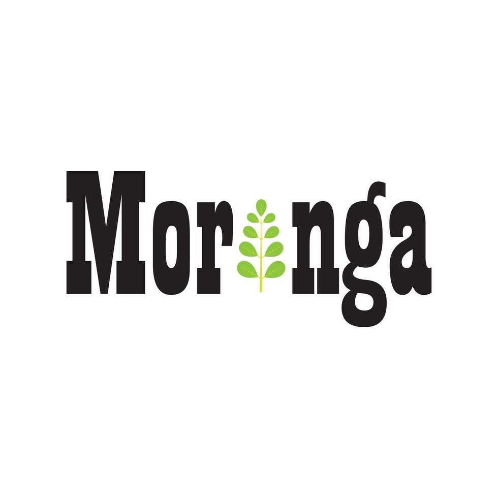 design de vetor de ilustração de logotipo de folha de moringa