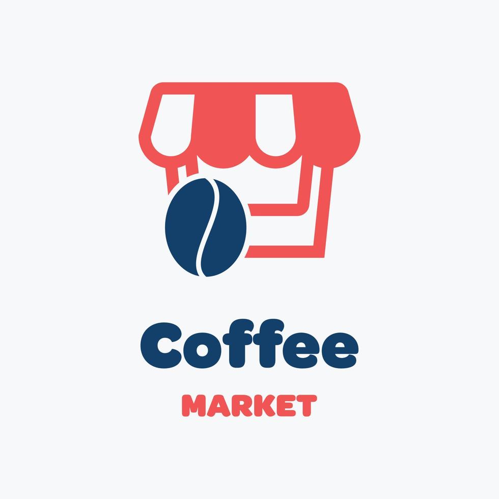 logotipo do mercado de café vetor