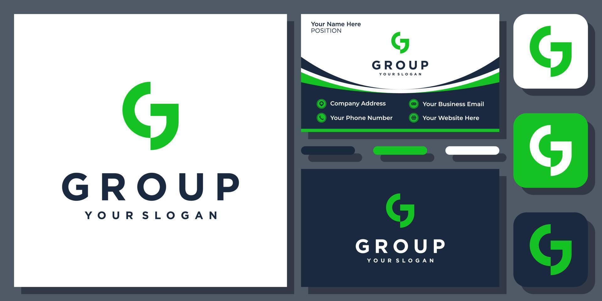 iniciais letra g simples design de logotipo de vetor mínimo de monograma limpo moderno exclusivo com cartão de visita