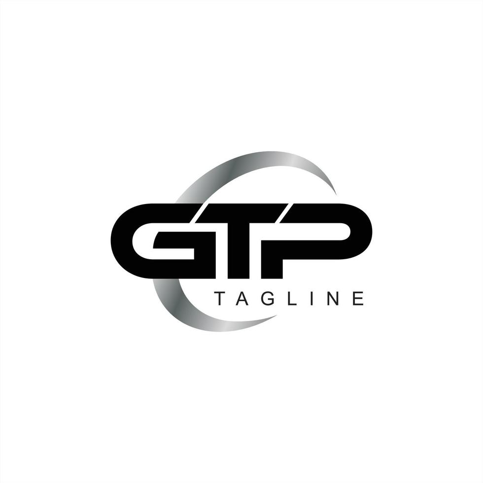 conceito de design simples de logotipo inicial gtp ou gp vetor