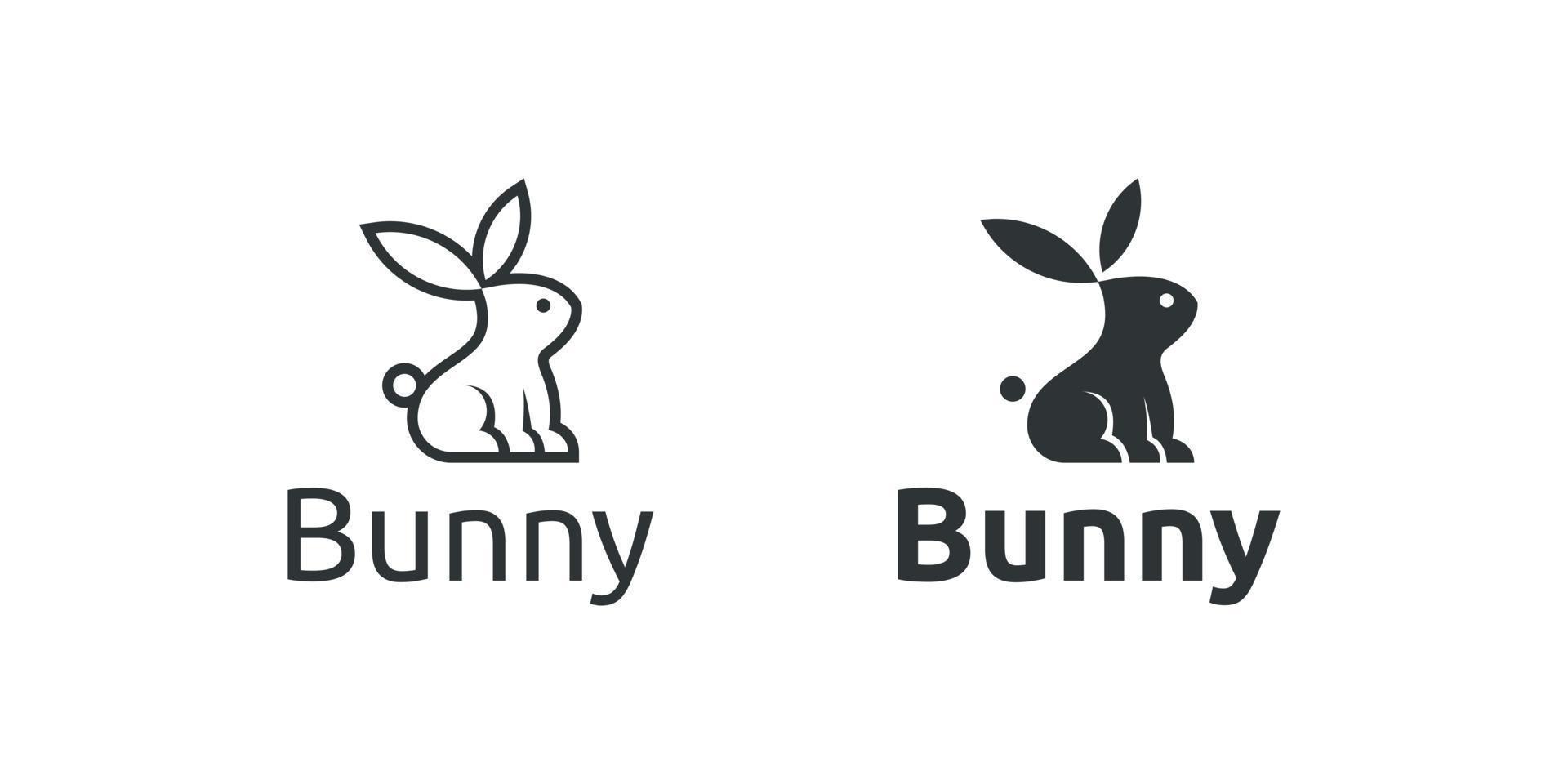ilustração coelho coelho animal mascote personagem silhueta animal de estimação lebre design de logotipo de vetor simples
