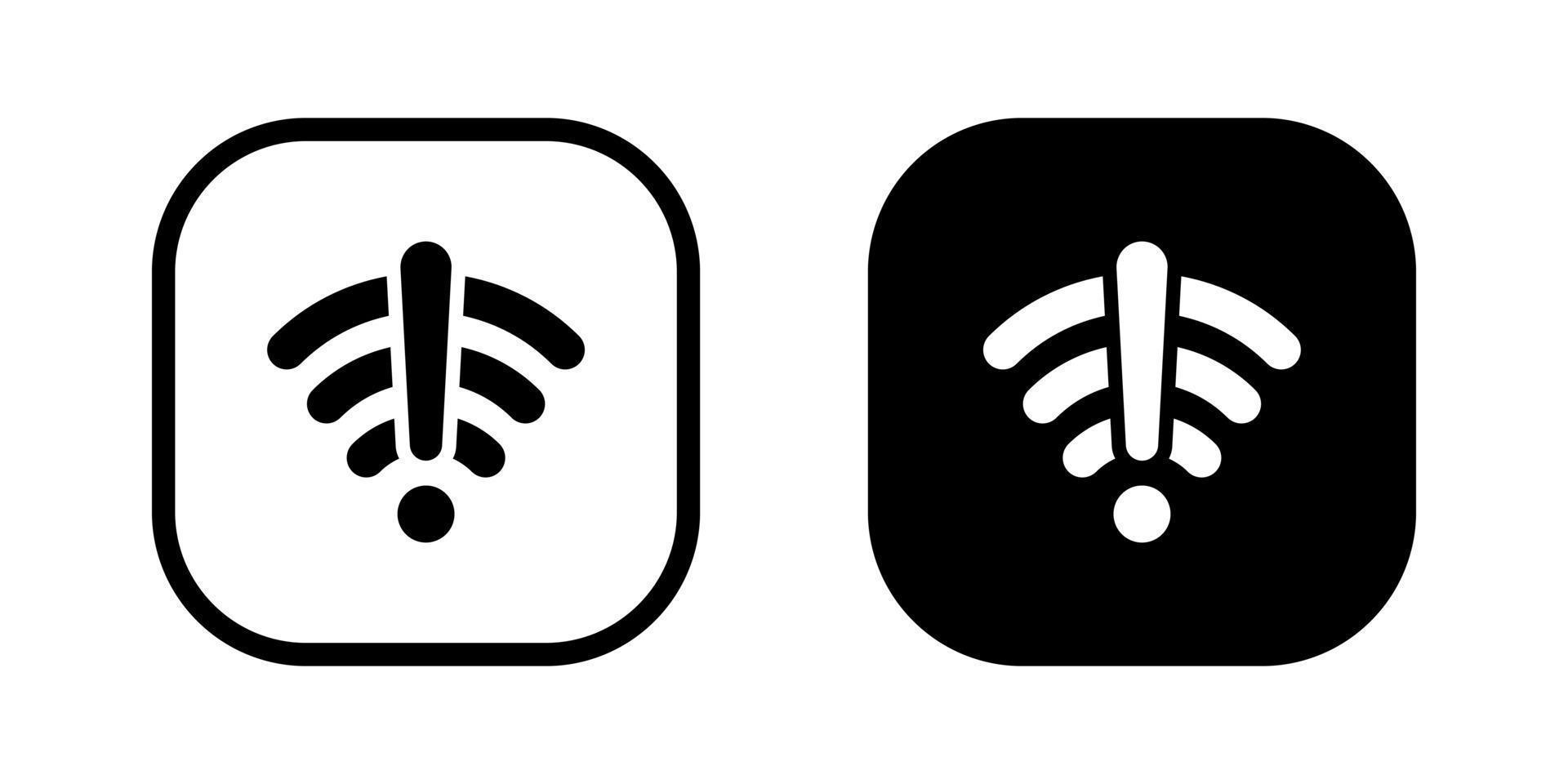sem conexão com a internet, wifi off ícone vetor no botão quadrado