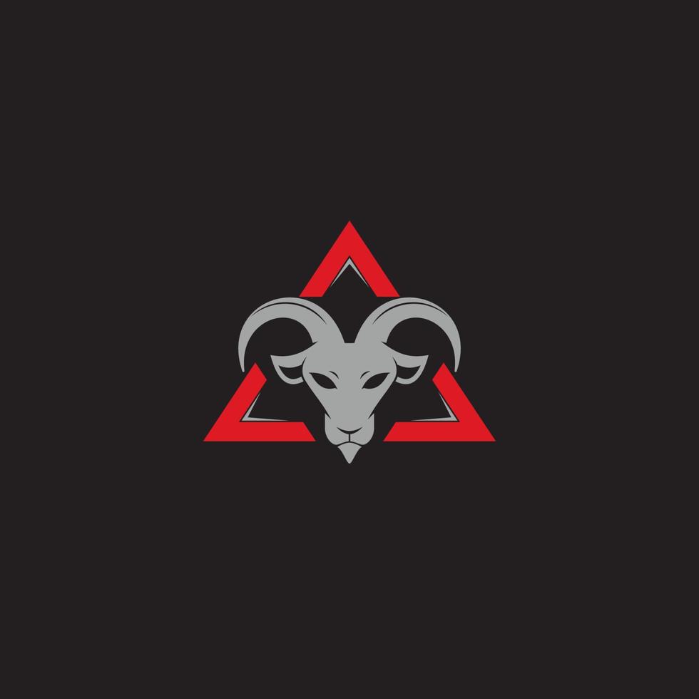 design de logotipo ou ícone de cabra e triângulo vetor