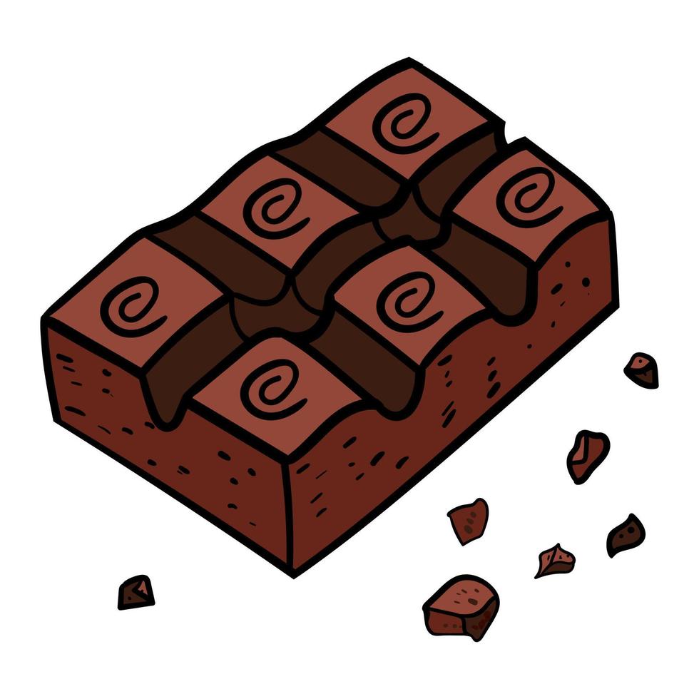 barra de chocolate dos desenhos animados vetor