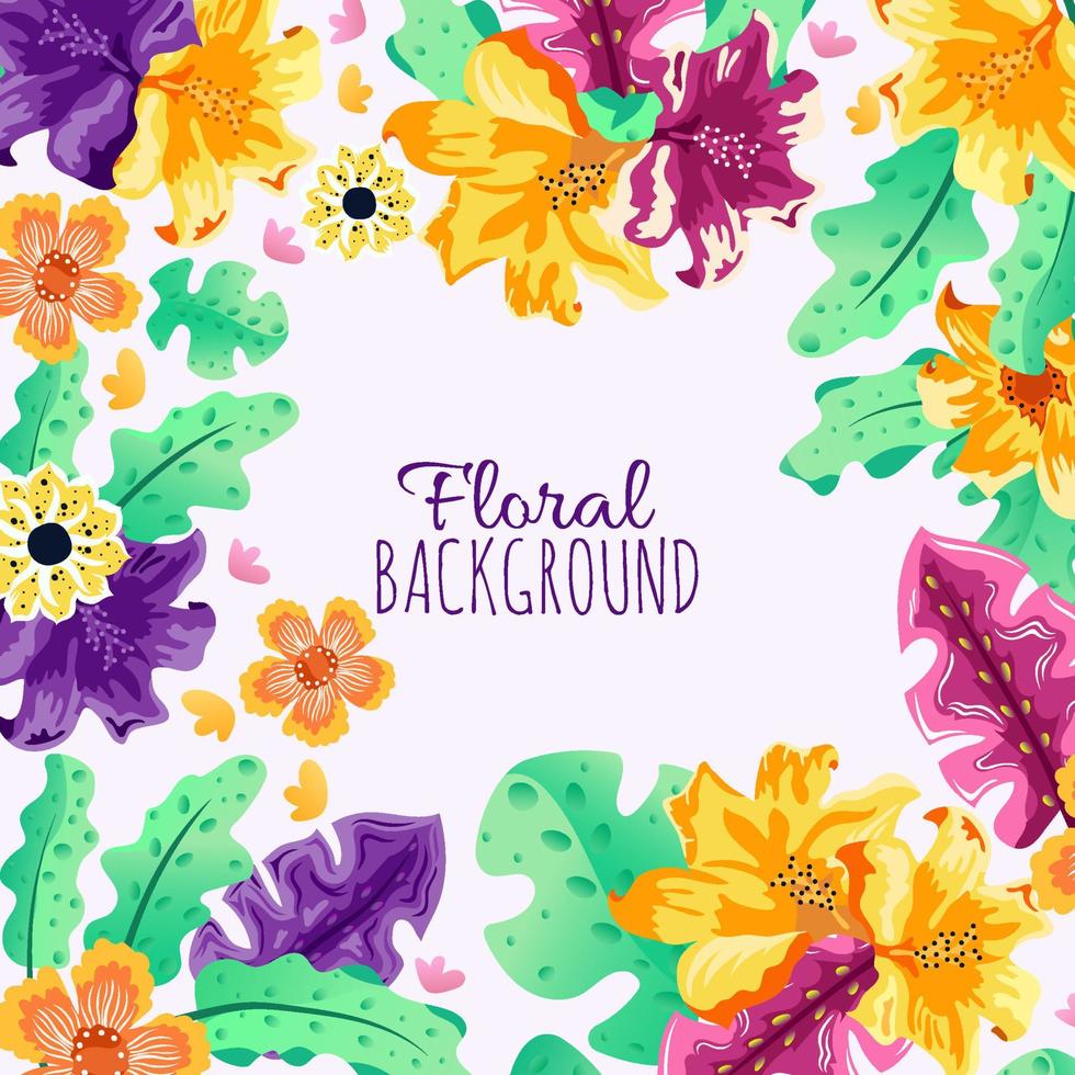 lindo fundo floral colorido vetor