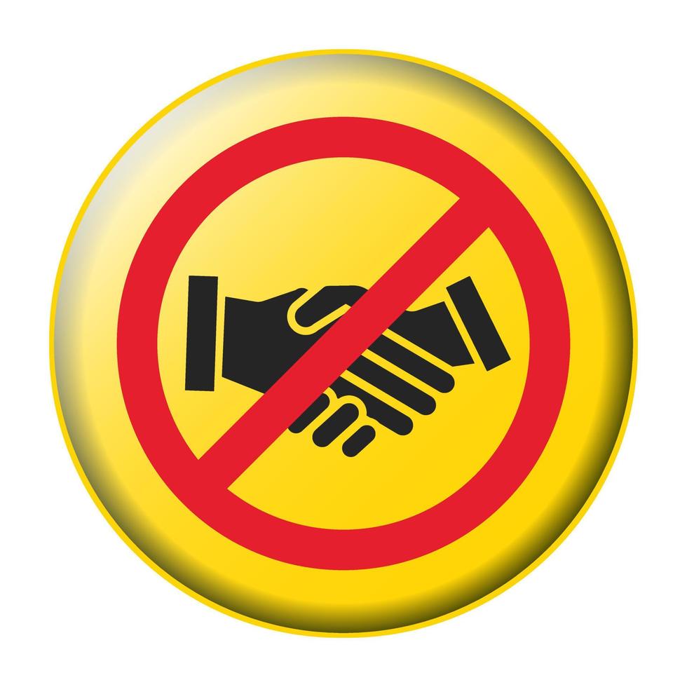 sinal de proibição de aperto de mão para aplicativos ou sites vetor