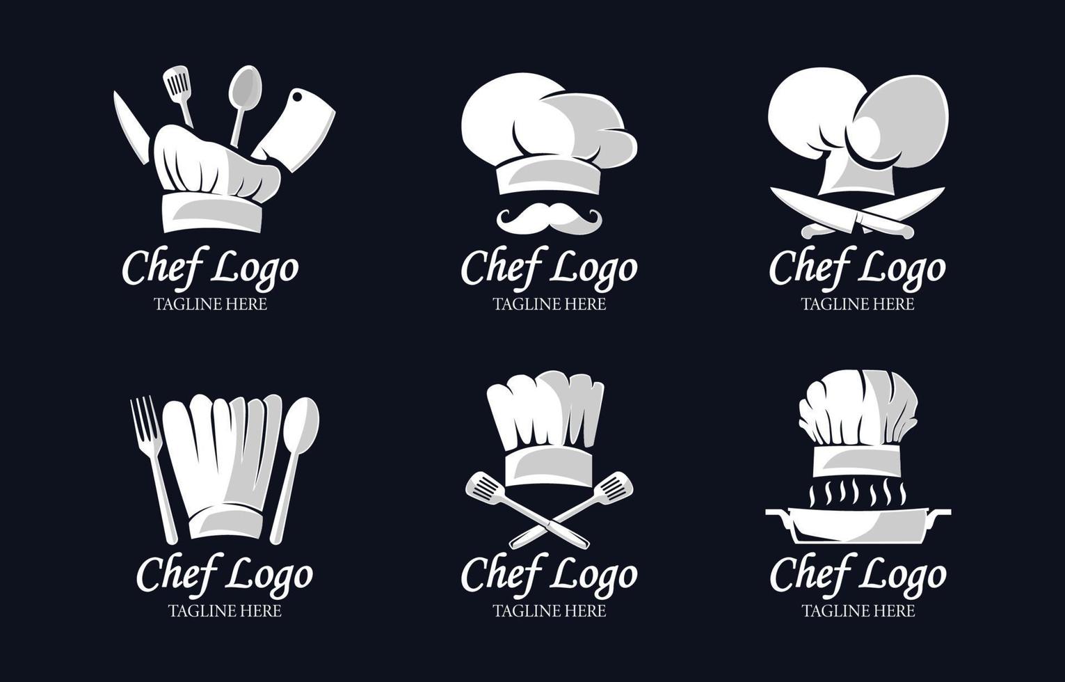 conjunto de logotipo do chef vetor