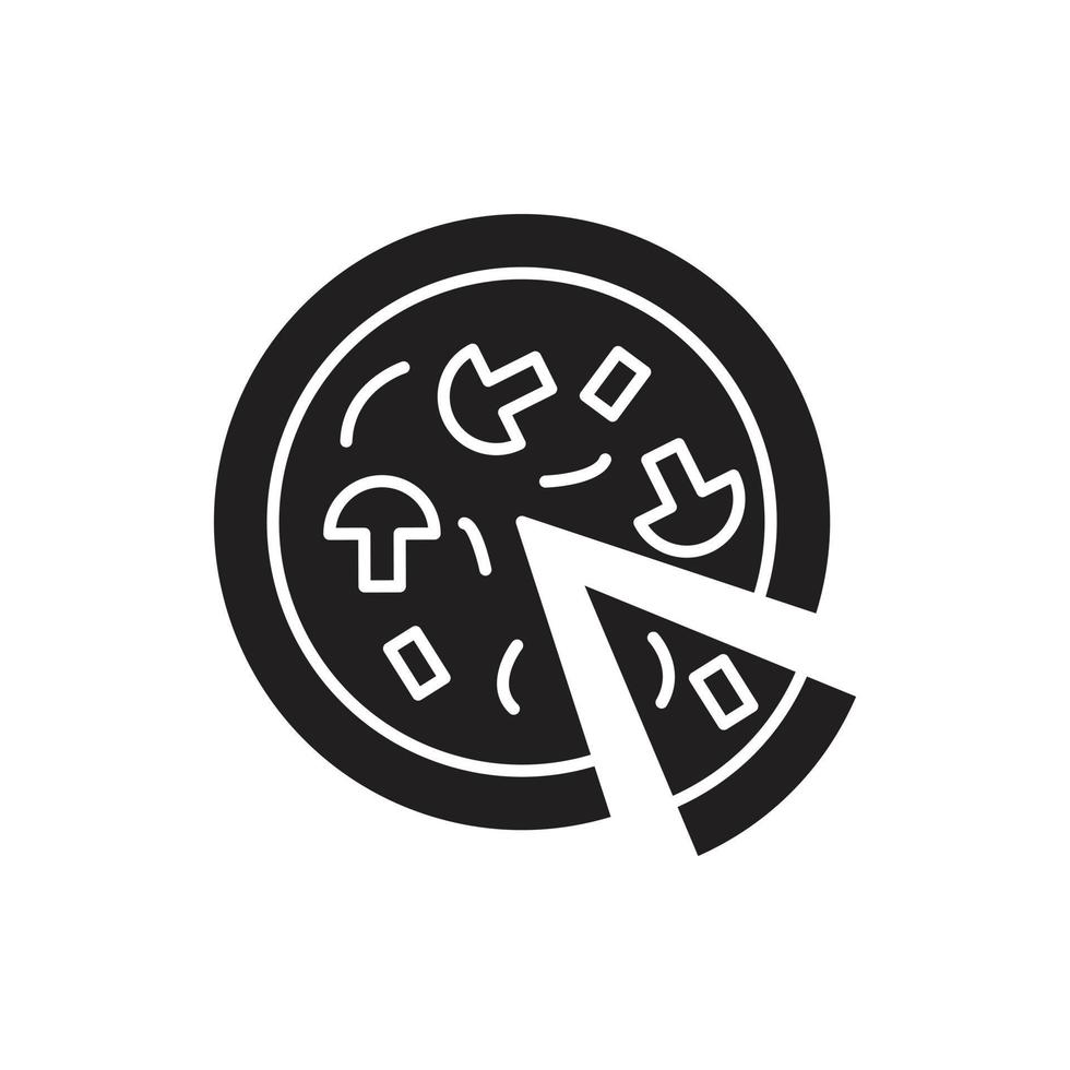 silhueta de vetor de pizza para ícone de símbolo do site