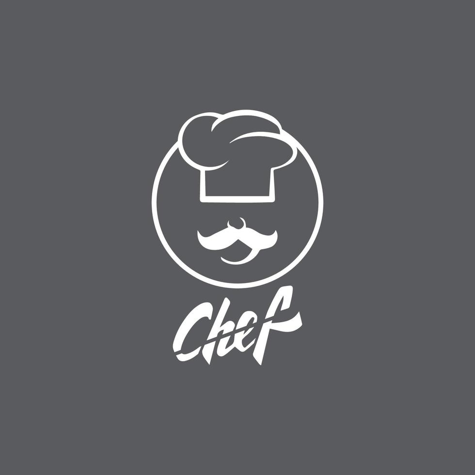 ilustração de ícone de vetor de modelo de logotipo de chef de chapéu