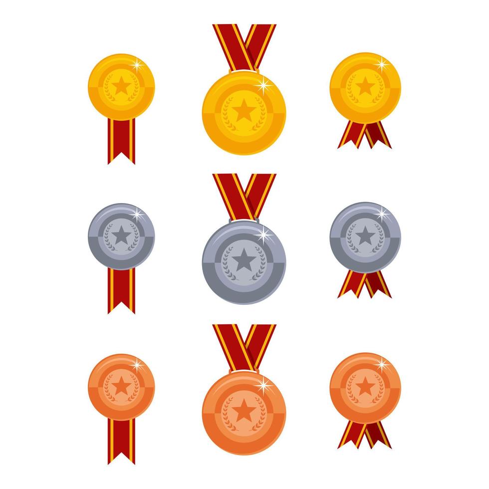 conjunto de ícones de medalhas vetor