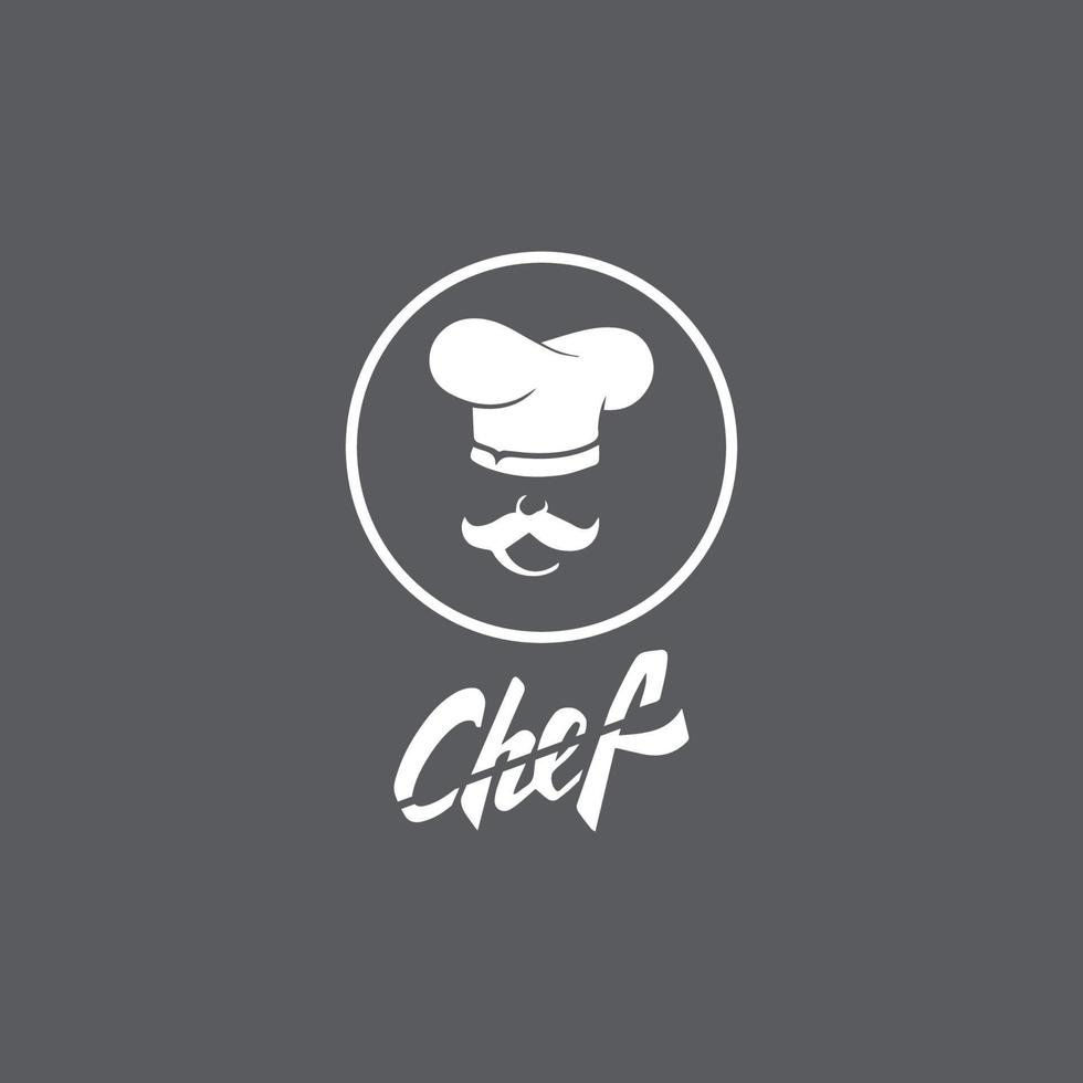 ilustração de ícone de vetor de modelo de logotipo de chef de chapéu
