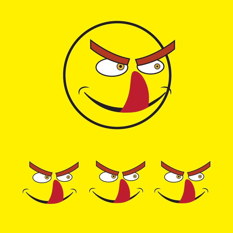design de ilustração vetorial de ícone de emoção de sorriso vetor
