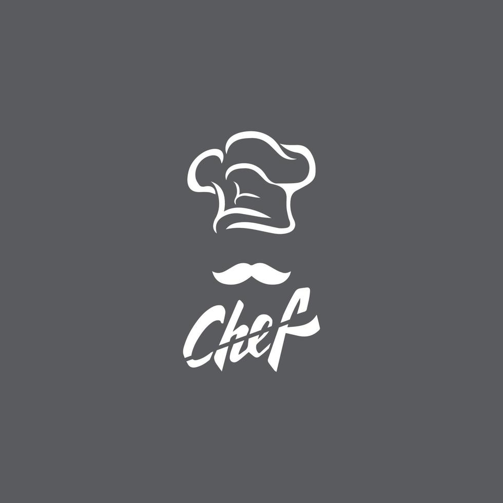 ilustração de ícone de vetor de modelo de logotipo de chef de chapéu