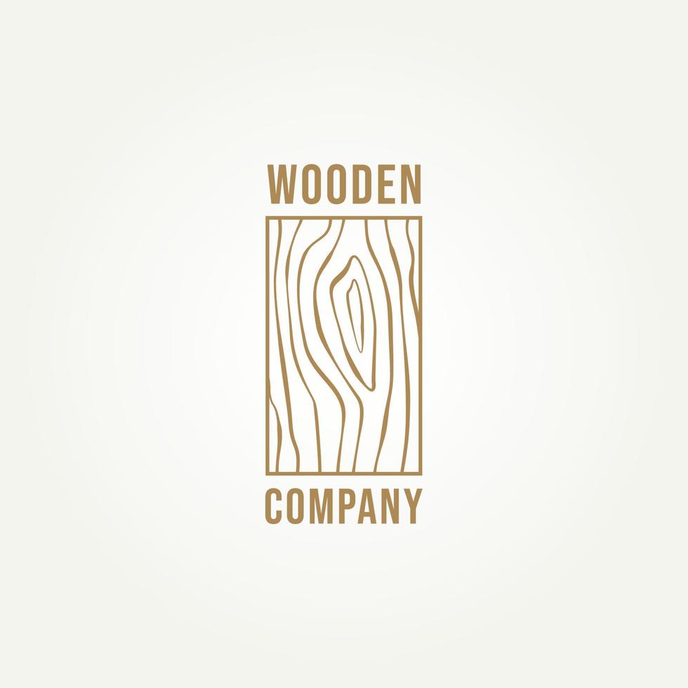 padrão de madeira minimalista linha arte logotipo ícone modelo ilustração vetorial design. madeira simples, parquet, conceito de logotipo de serraria vetor