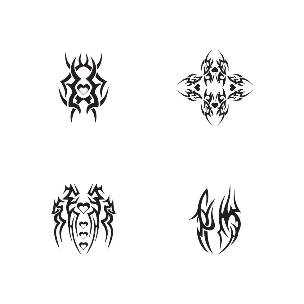 design de ilustração vetorial de ícone de tatuagem tribal vetor