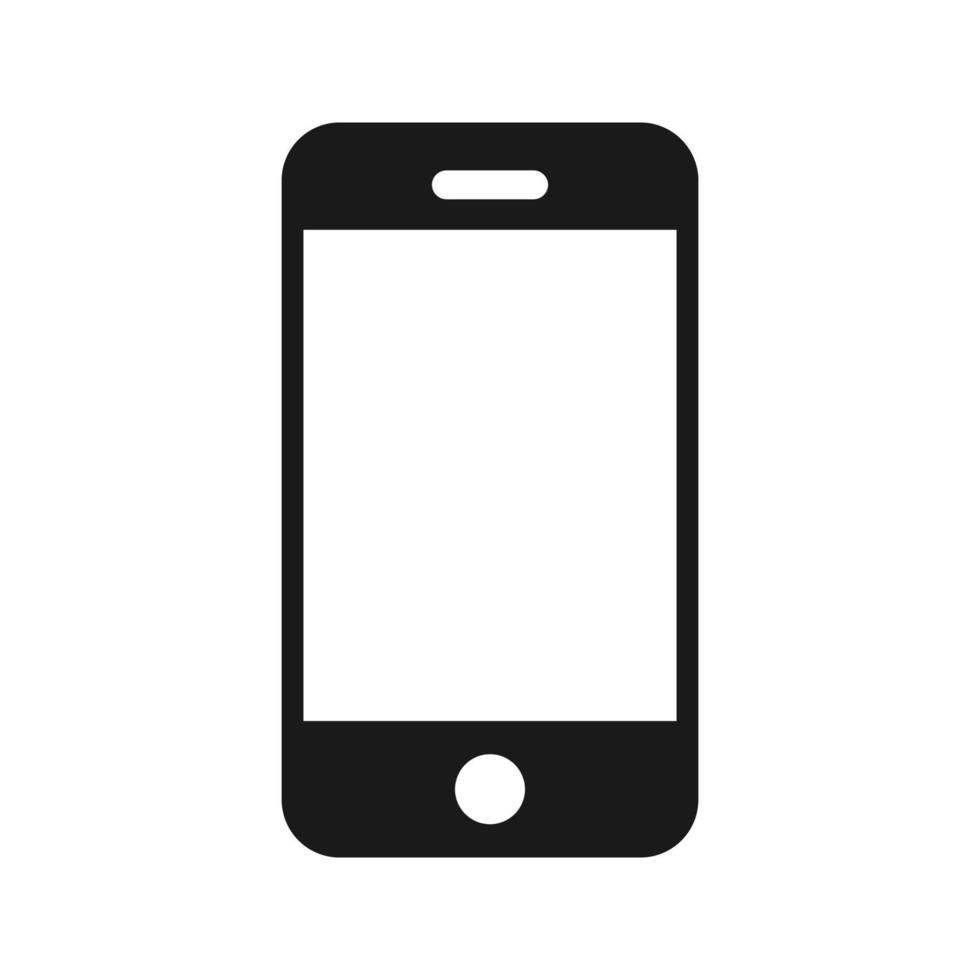 vetor de ícone de telefone com tela em branco. isolado no fundo branco