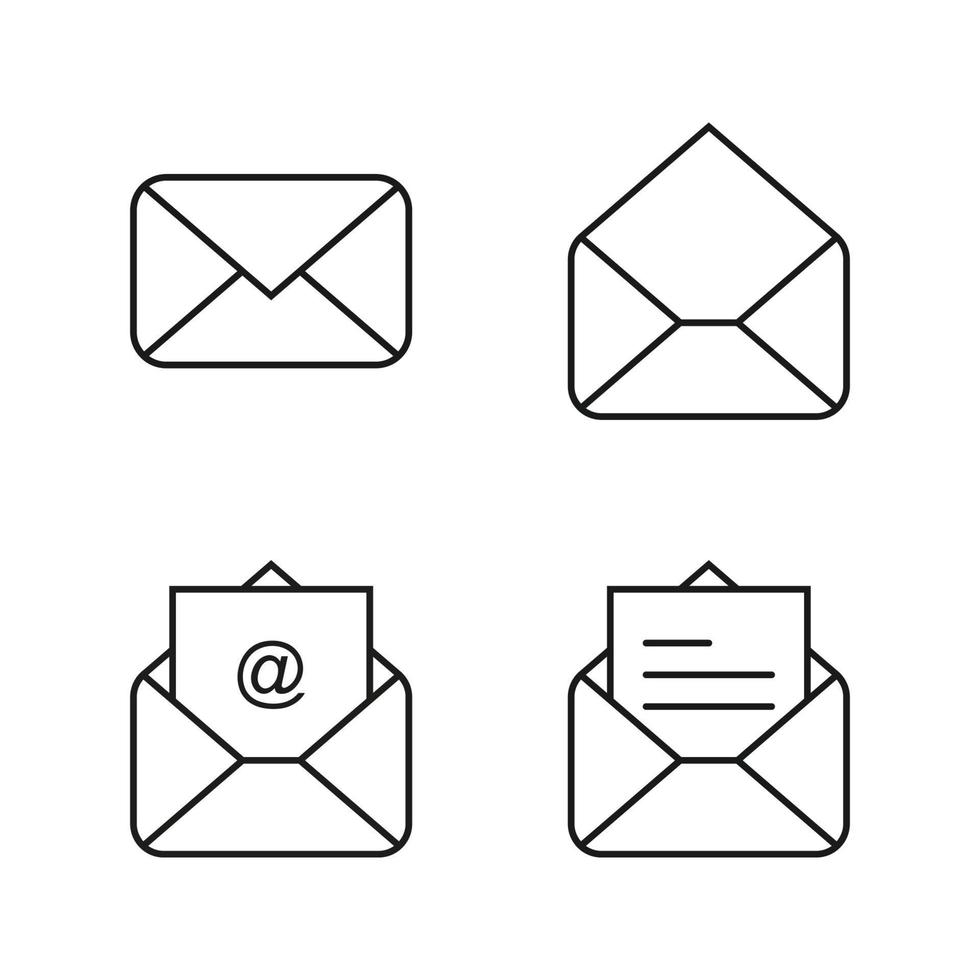 ilustração vetorial de ícone de envelope de correio em fundo branco vetor