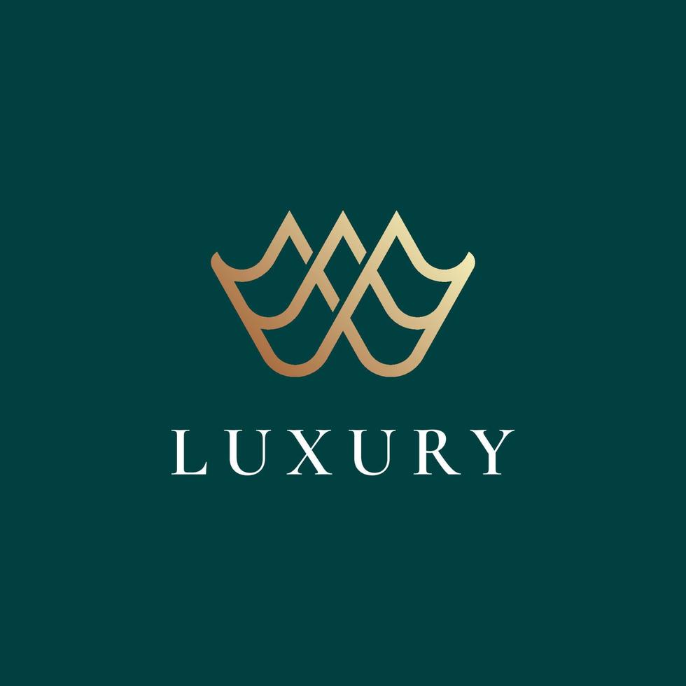 logotipo de vetor de curva de linha elegante. design de logotipo de letra w premium. monograma criativo linear de luxo.