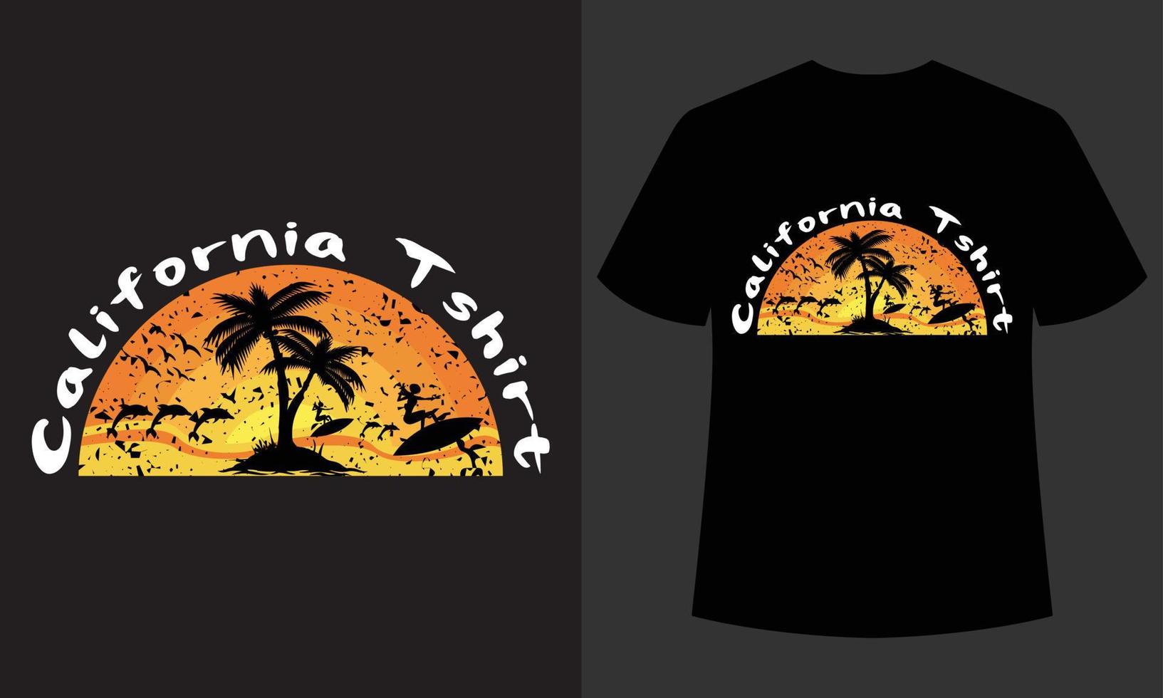 tipografia califórnia novo design de camiseta vetor
