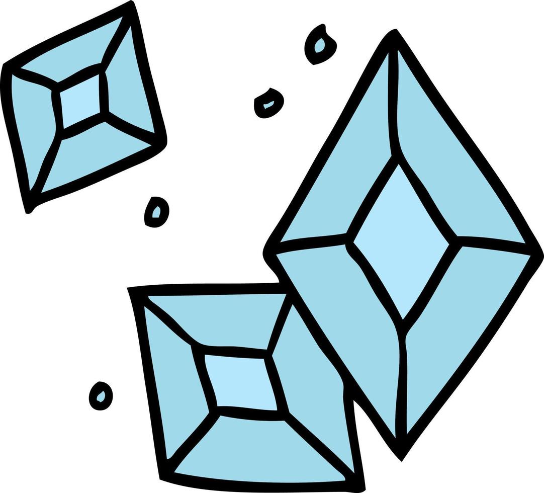 doodle dos desenhos animados de alguns diamantes vetor