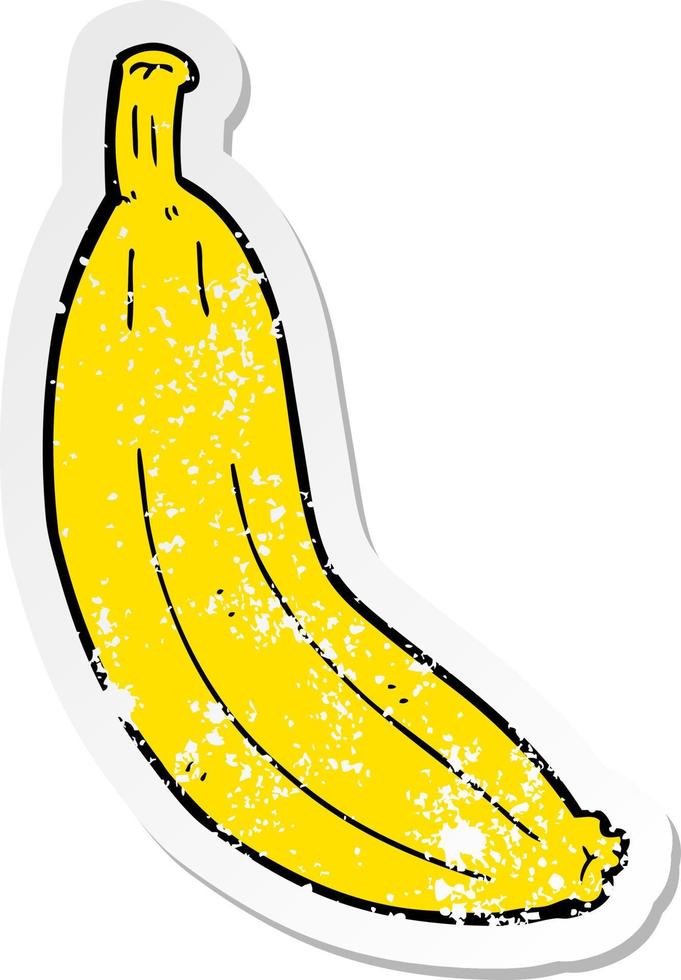 vinheta angustiada de uma banana de desenho animado vetor