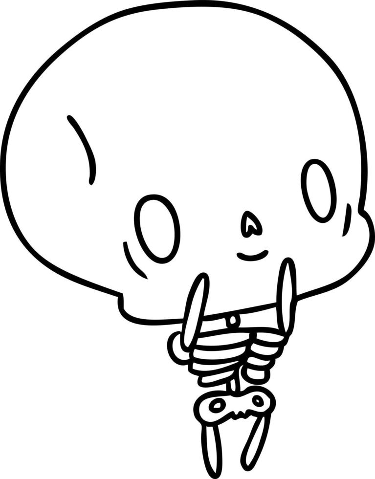 Mão Desenhada Desenhos Animados Natal Esqueleto Kawaii imagem