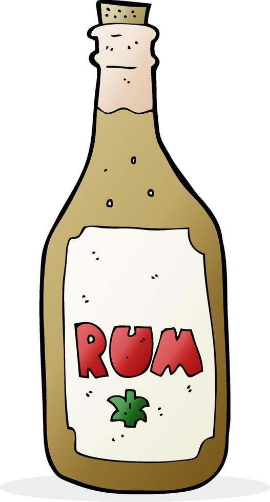 garrafa de rum de desenho animado vetor