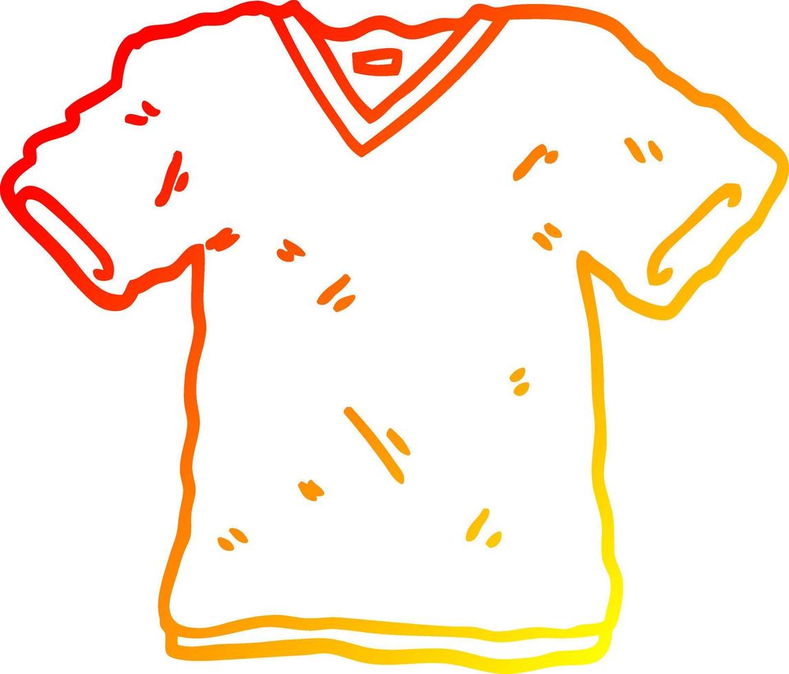 camiseta de desenho animado de desenho de linha gradiente quente vetor