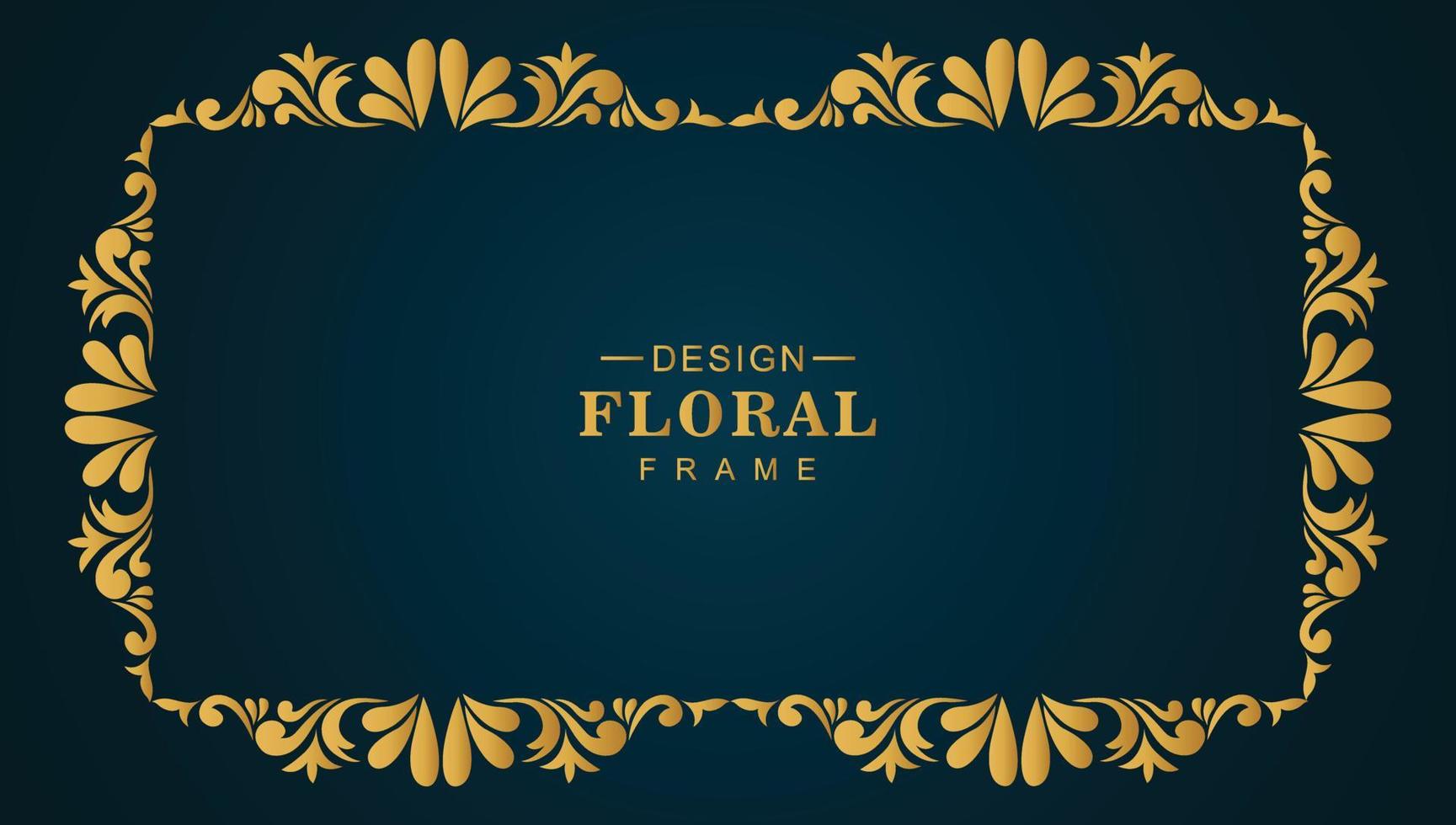 fundo de moldura floral de luxo dourado ornamental vetor