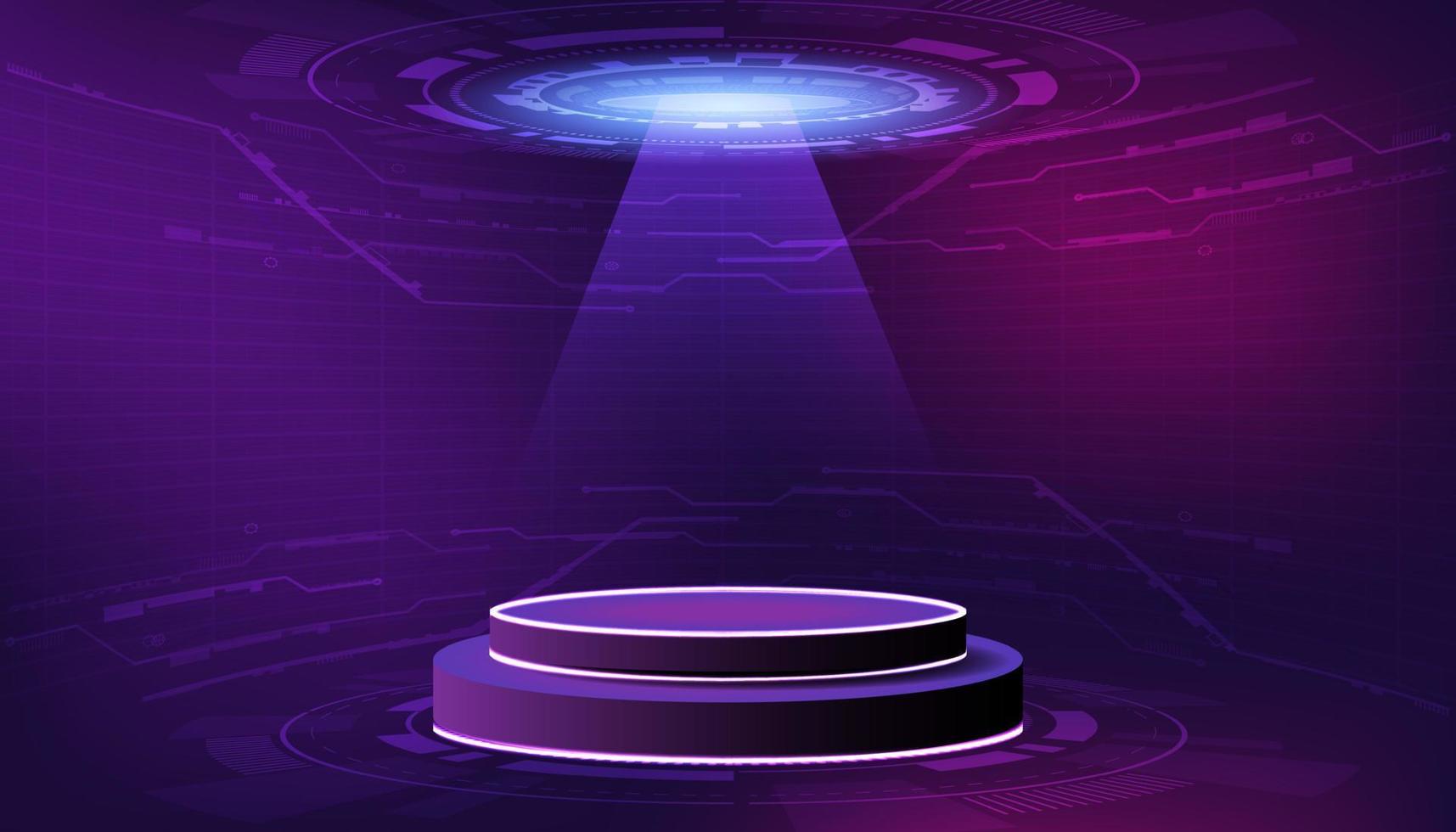 holograma podium.futuristic círculo roxo vector hud.ui podium.modern technology.gaming.