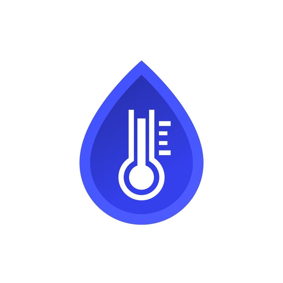 ícone de temperatura da água com um termômetro vetor