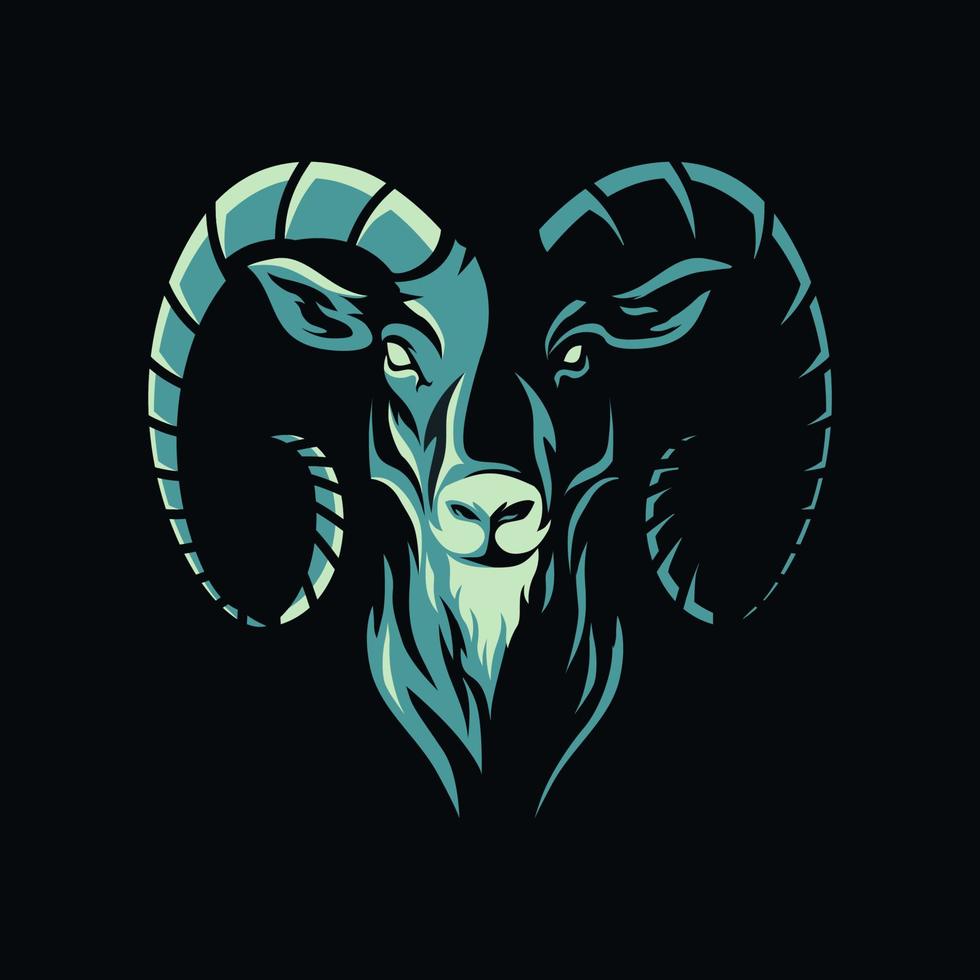 cabeça de animal - cabra - mascote de ilustração de ícone de logotipo de vetor, elemento de design para logotipo, pôster, cartão, banner, emblema, camiseta. ilustração vetorial vetor