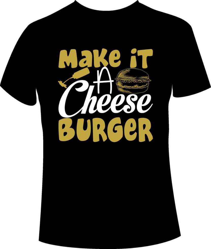 design de camiseta de hambúrguer vetor