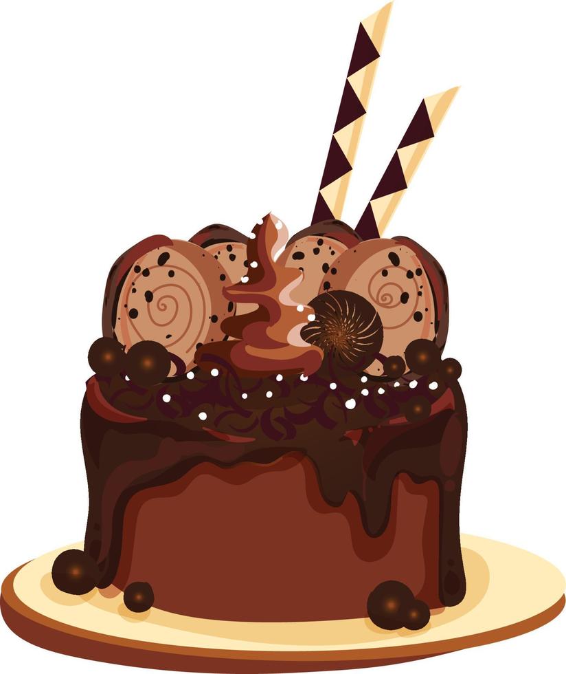 clipart de bolo de aniversário doce vetor