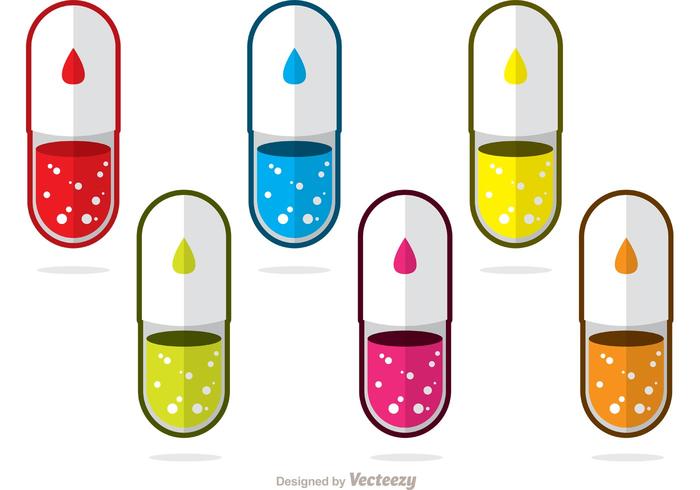 Pacote de vetores de comprimidos coloridos