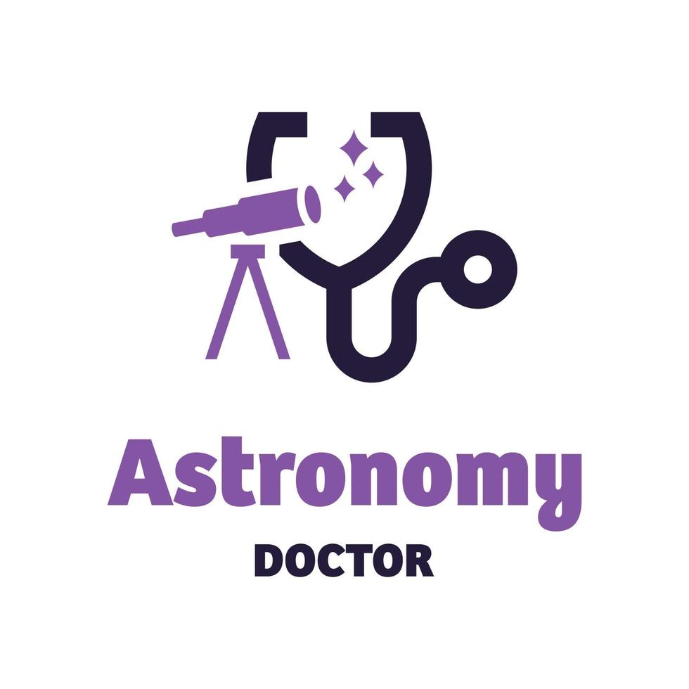 logotipo do médico de astronomia vetor