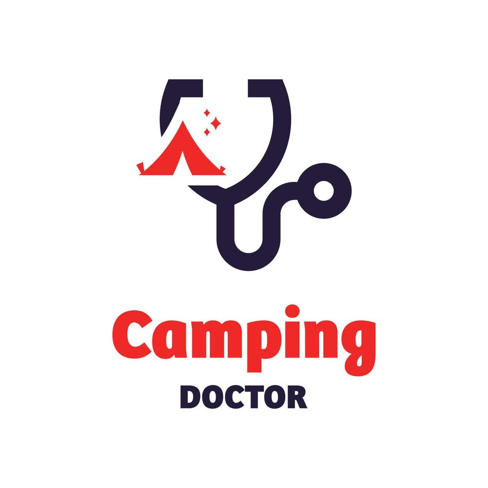 logotipo do médico de acampamento vetor