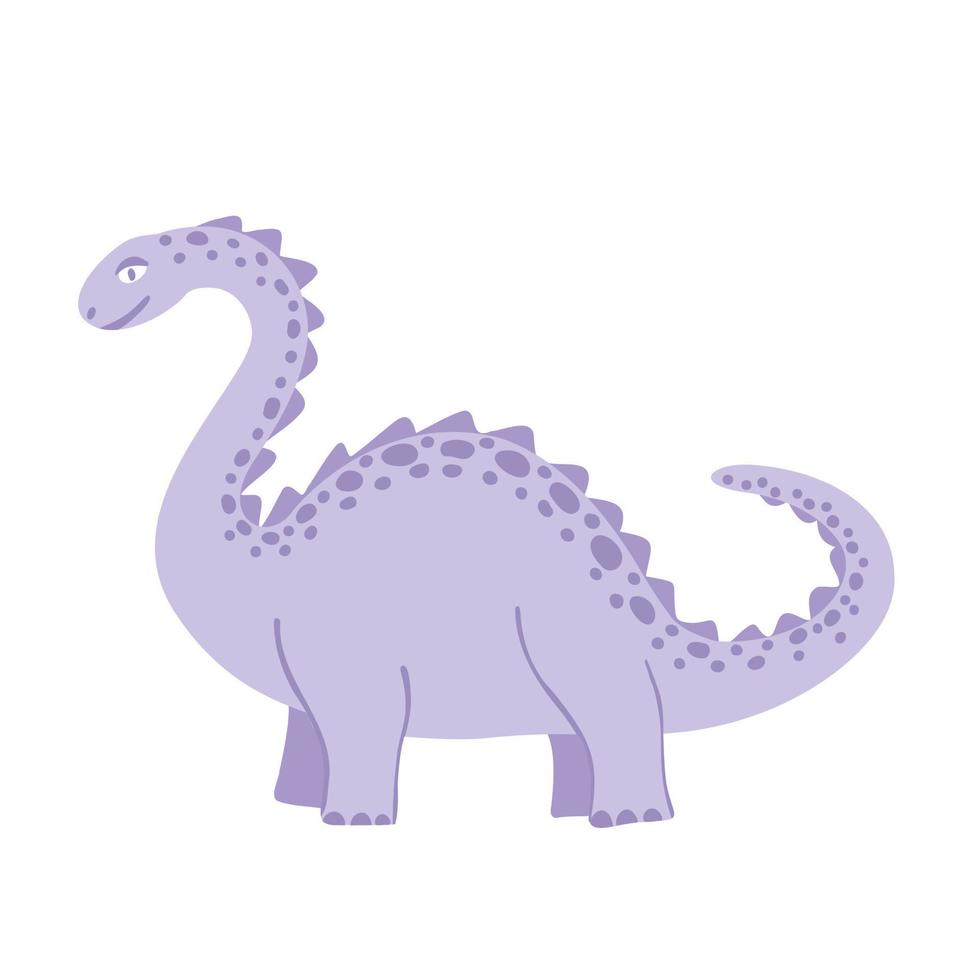 Diplodocus Rosa Bonito Em Um Fundo Branco. Ilustração Vetorial Com