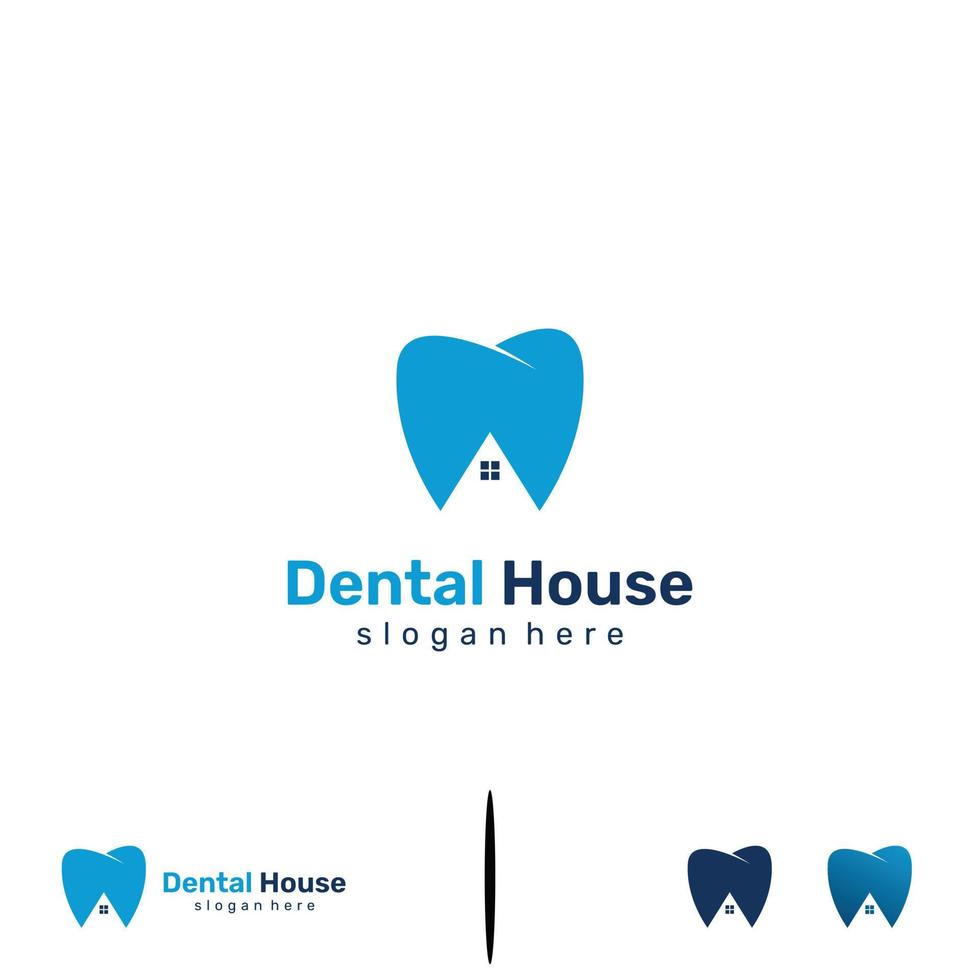 logotipo da casa dental, casa do dente, combinação de dente com o conceito de design do logotipo da casa moderno vetor
