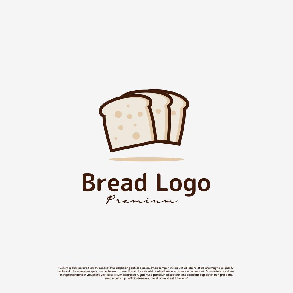 design de logotipo de pão vintage, logotipo de três pães em fundo isolado vetor