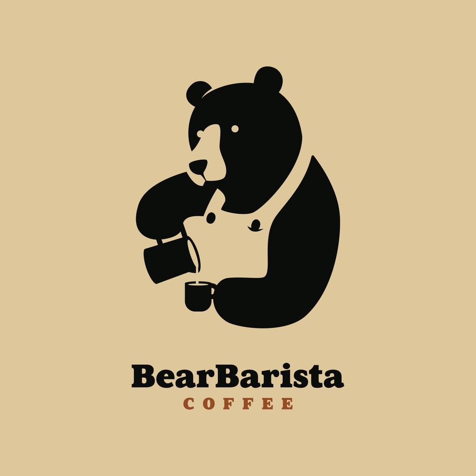 café barista urso vetor