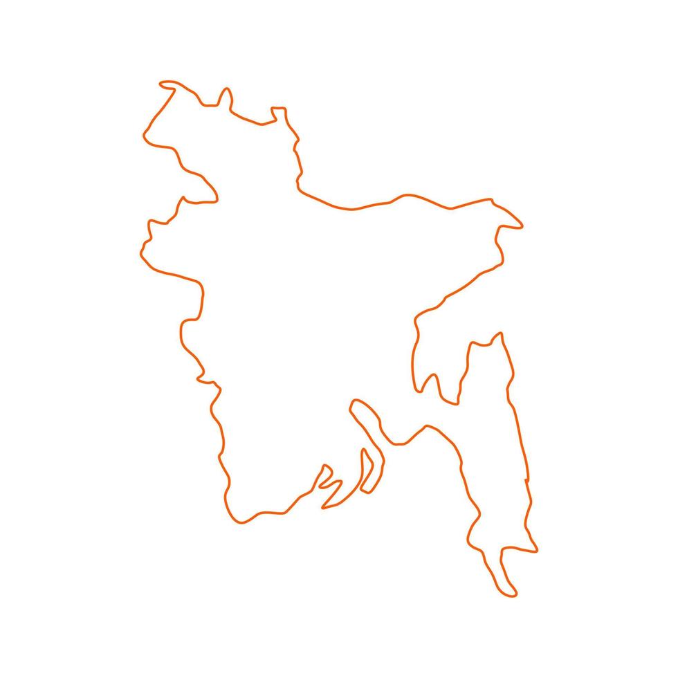 mapa de bangladesh em fundo branco vetor