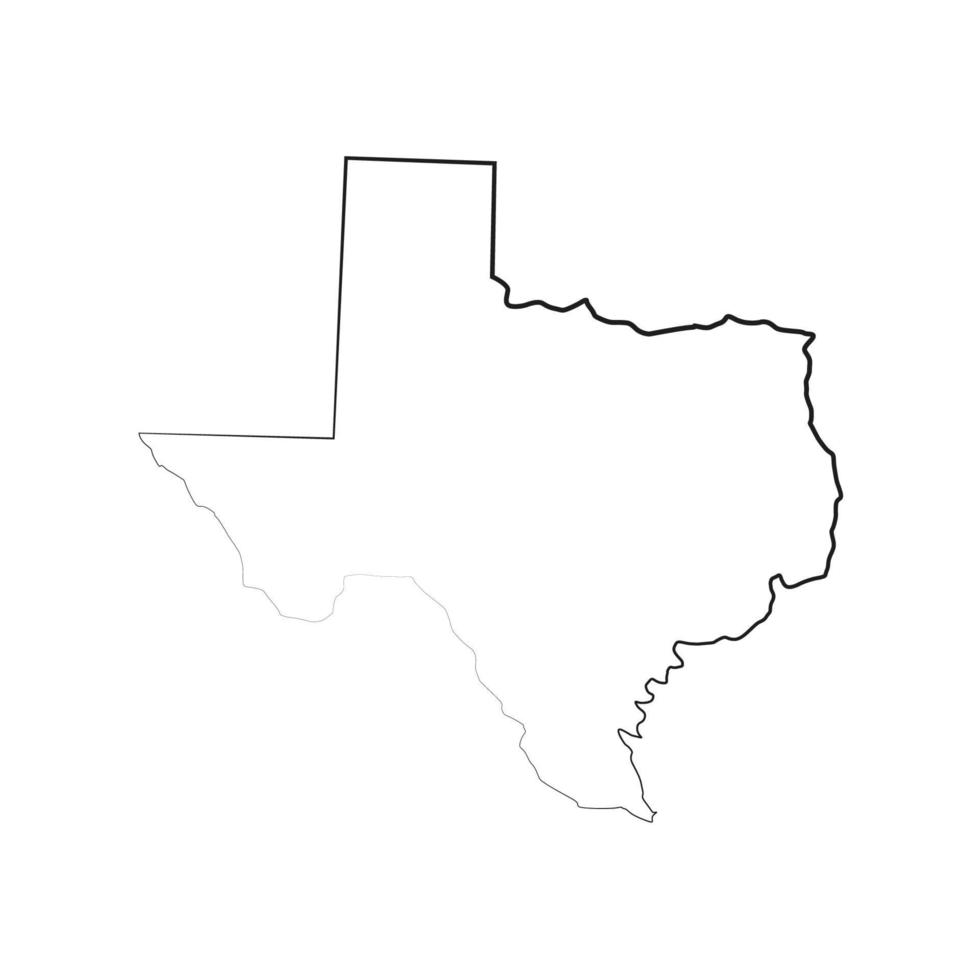 mapa do texas em fundo branco vetor