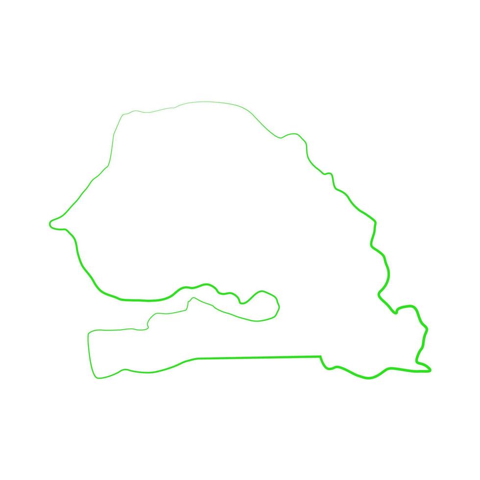 mapa do senegal em fundo branco vetor