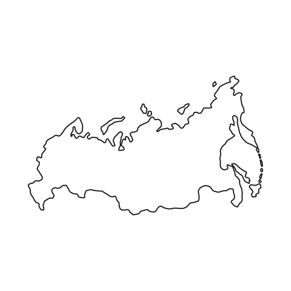 mapa da rússia em fundo branco vetor