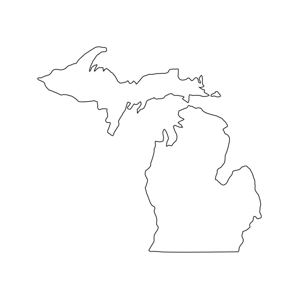 mapa de michigan em fundo branco vetor