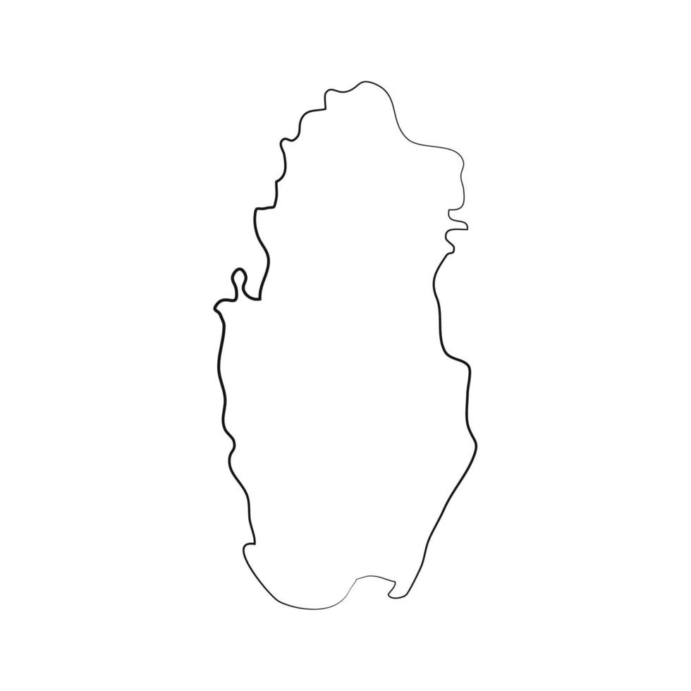 mapa do qatar em fundo branco vetor