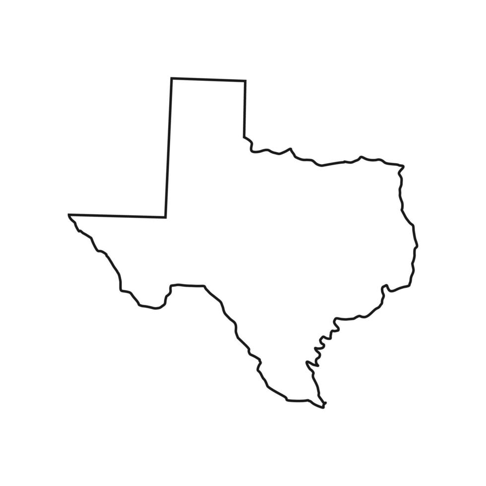 mapa do texas em fundo branco vetor