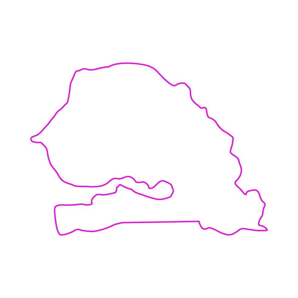 mapa do senegal em fundo branco vetor