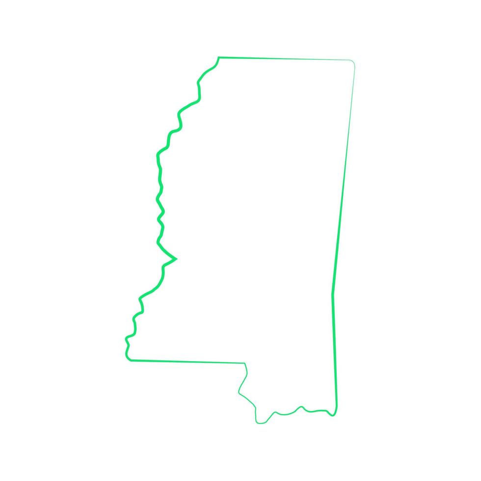 mapa do Mississippi em fundo branco vetor